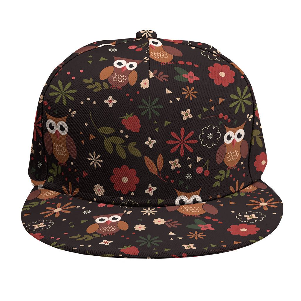 Cute Owl Print Snapback Cap