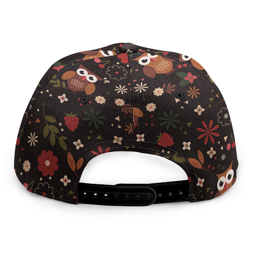Cute Owl Print Snapback Cap