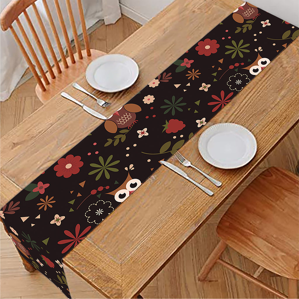 Cute Owl Print Table Runner