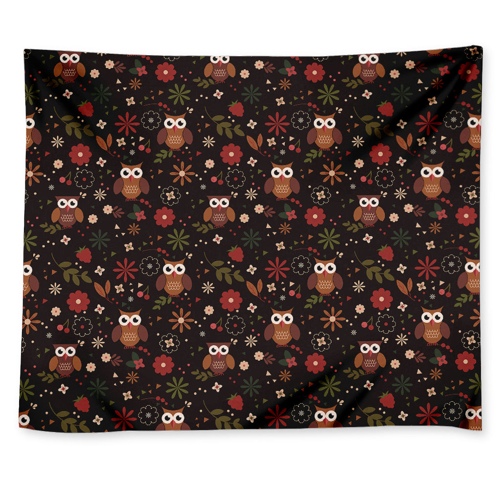 Cute Owl Print Tapestry