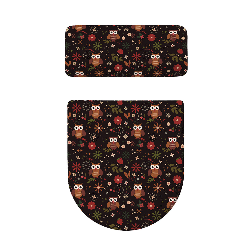 Cute Owl Print Toilet Lid And Tank Cover Set
