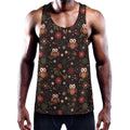 Cute Owl Print Men's Workout Tank Top