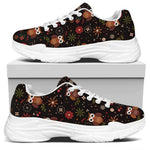 Cute Owl Print White Chunky Shoes