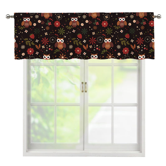 Cute Owl Print Window Valance