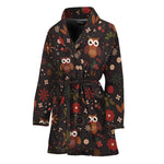 Cute Owl Print Women's Bathrobe