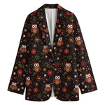 Cute Owl Print Women's Blazer