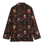 Cute Owl Print Women's Blazer