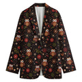 Cute Owl Print Women's Cotton Blazer