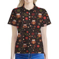 Cute Owl Print Women's Polo Shirt