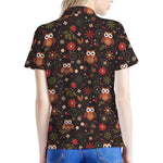 Cute Owl Print Women's Polo Shirt