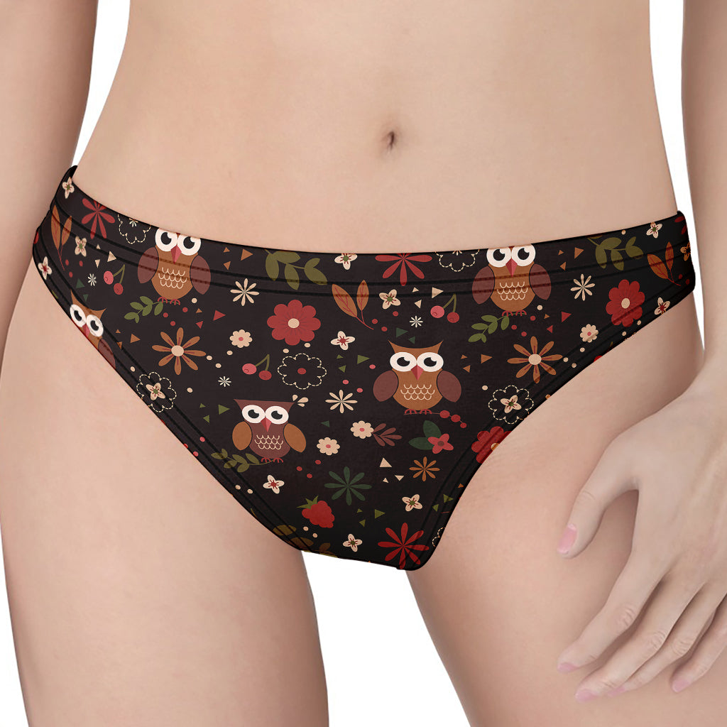 Cute Owl Print Women's Thong