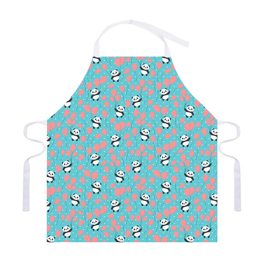 Cute Panda And Balloon Pattern Print Adjustable Apron