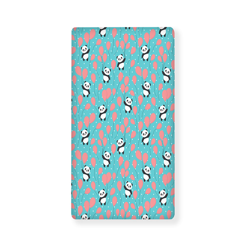 Cute Panda And Balloon Pattern Print Baby Crib Sheet