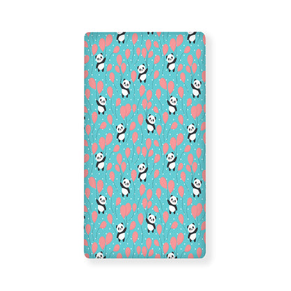 Cute Panda And Balloon Pattern Print Baby Crib Sheet