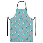 Cute Panda And Balloon Pattern Print Bib Apron With Pocket