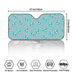 Cute Panda And Balloon Pattern Print Car Windshield Sun Shade