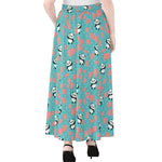 Cute Panda And Balloon Pattern Print Chiffon Maxi Skirt