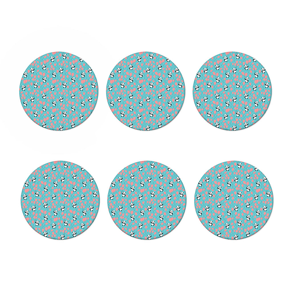 Cute Panda And Balloon Pattern Print Coaster Set