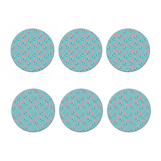 Cute Panda And Balloon Pattern Print Coaster Set