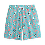 Cute Panda And Balloon Pattern Print Cotton Shorts