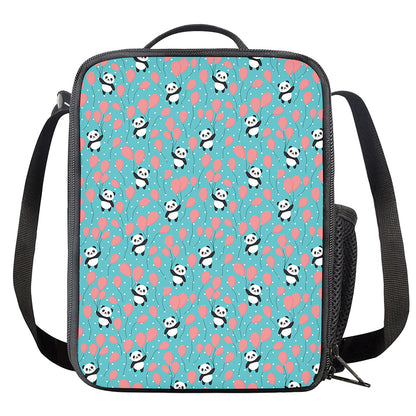 Cute Panda And Balloon Pattern Print Crossbody Lunch Bag