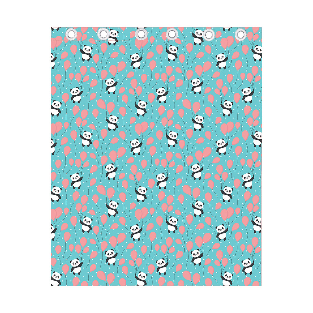 Cute Panda And Balloon Pattern Print Curtain