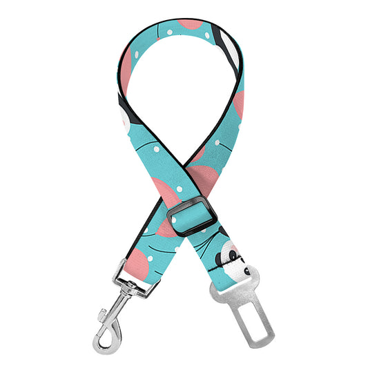 Cute Panda And Balloon Pattern Print Dog Seat Belt