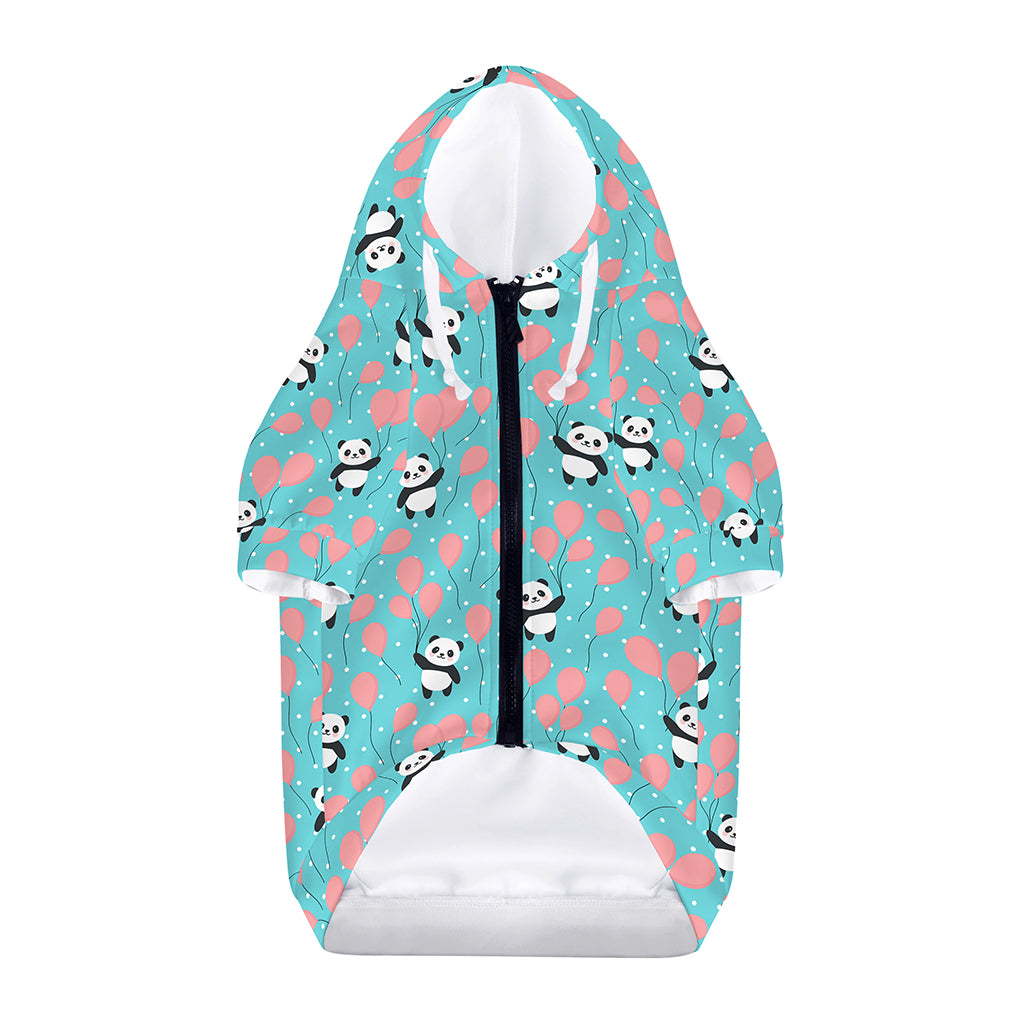 Cute Panda And Balloon Pattern Print Dog Zip Up Hoodie