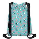 Cute Panda And Balloon Pattern Print Drawstring Backpack