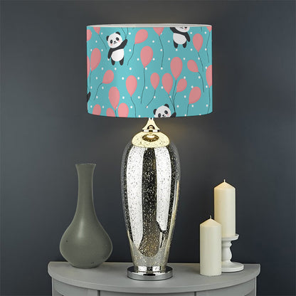 Cute Panda And Balloon Pattern Print Drum Lamp Shade