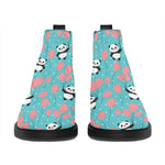 Cute Panda And Balloon Pattern Print Flat Ankle Boots