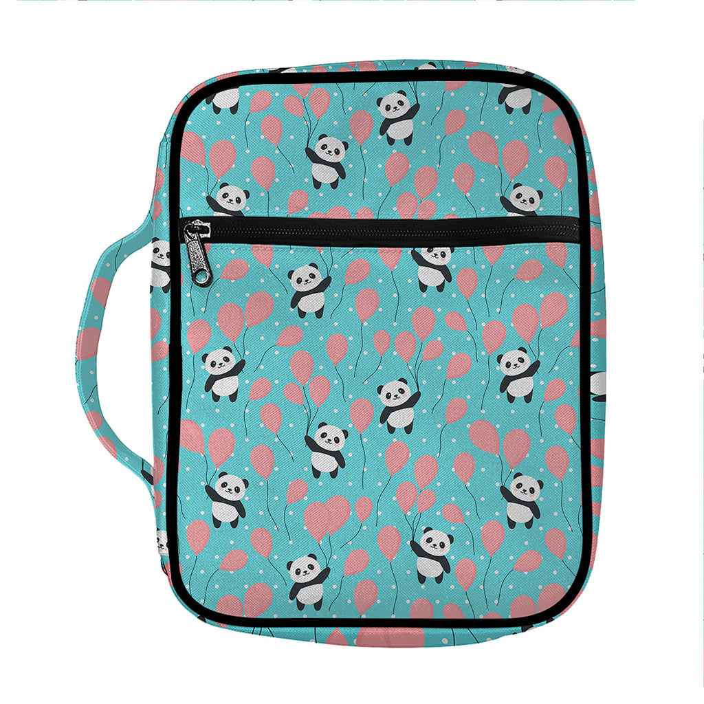 Cute Panda And Balloon Pattern Print Front Pocket Bible Bag