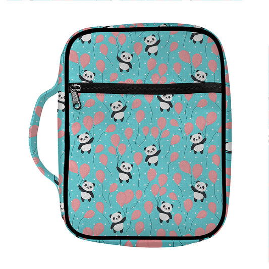 Cute Panda And Balloon Pattern Print Front Pocket Bible Bag