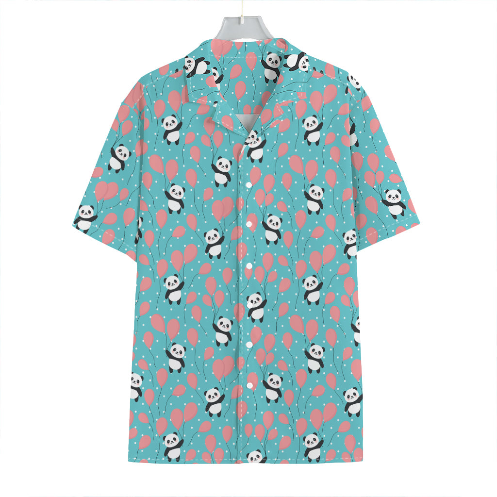 Cute Panda And Balloon Pattern Print Hawaiian Shirt