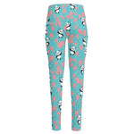Cute Panda And Balloon Pattern Print High-Waisted Pocket Leggings