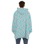 Cute Panda And Balloon Pattern Print Hoodie Blanket