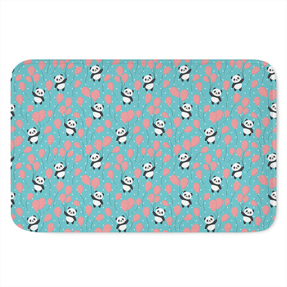 Cute Panda And Balloon Pattern Print Indoor Door Mat