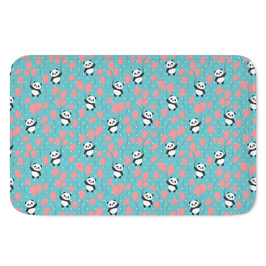 Cute Panda And Balloon Pattern Print Indoor Door Mat