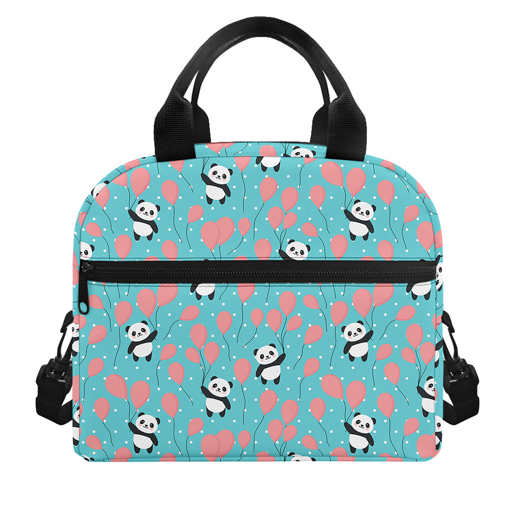 Cute Panda And Balloon Pattern Print Insulated Lunch Bag
