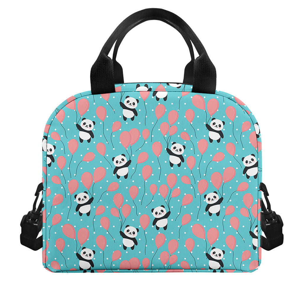 Cute Panda And Balloon Pattern Print Insulated Lunch Bag