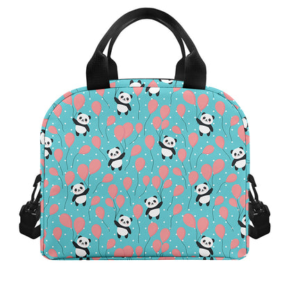 Cute Panda And Balloon Pattern Print Insulated Lunch Bag