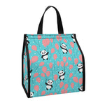 Cute Panda And Balloon Pattern Print Insulated Lunch Tote