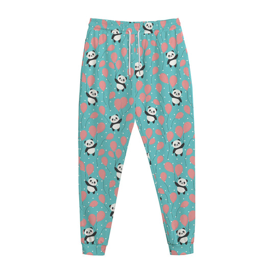 Cute Panda And Balloon Pattern Print Jogger Pants