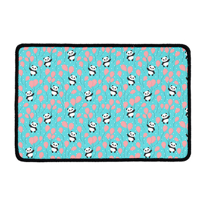 Cute Panda And Balloon Pattern Print Kitchen Mat