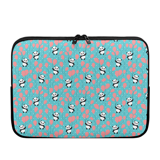 Cute Panda And Balloon Pattern Print Laptop Sleeve