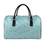 Cute Panda And Balloon Pattern Print Leather Duffle Bag