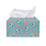 Cute Panda And Balloon Pattern Print Leather Tissue Box Cover