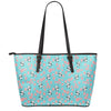 Cute Panda And Balloon Pattern Print Leather Tote Bag