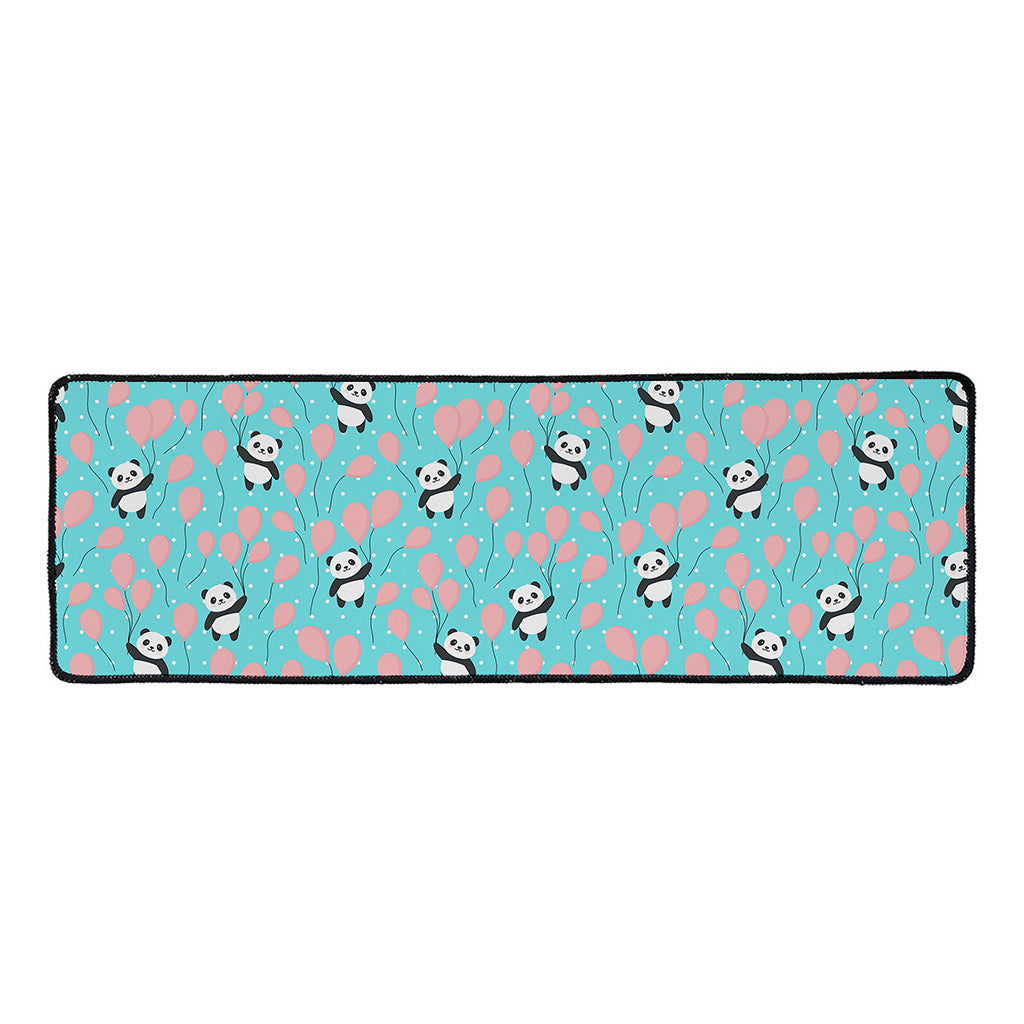Cute Panda And Balloon Pattern Print Long Kitchen Mat