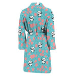 Cute Panda And Balloon Pattern Print Men's Bathrobe